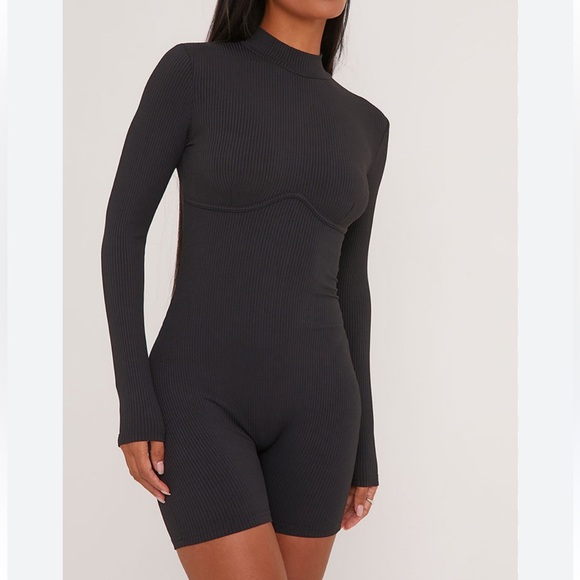 HoneyBum Ribbed Romper Jumpsuit - Picture 1 of 7